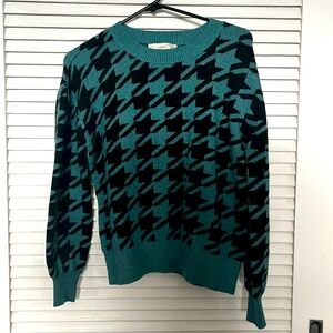 Black and blue sweater, size XSP, worn once, great with black slacks!